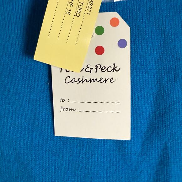 Peck & Peck 100% 2-Ply Cashmere Blue Long Sleeve Pullover Sweater Size Large - Picture 7 of 7